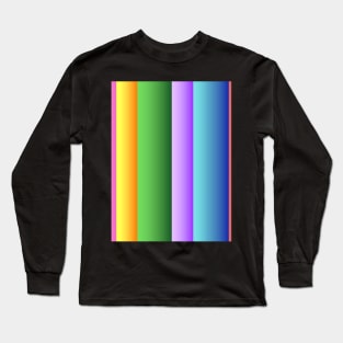 3D Stripes in Rainbow-like pattern Long Sleeve T-Shirt